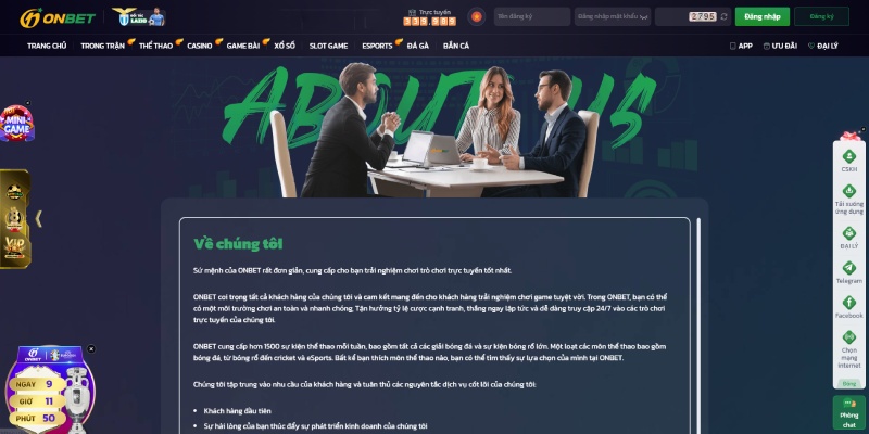 Giới Thiệu Onbet Giới thiệu Onbet với các thông tin tổng quan nhất